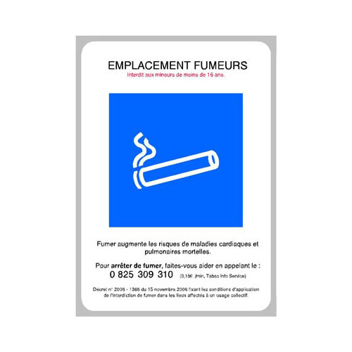PANNEAU PVC EMPLACEMENT FUMEURS - 150...