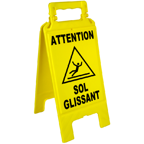 CHEVALET DE SIGNALISATION JAUNE SOL...